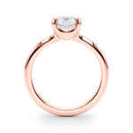 LUMEO Cushion Solitaire with Contemporary Shank Diamond Engagement Ring Side View in 18k Solid Rose Gold 