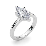 LUMEO Marquise Solitaire Diamond Engagement Ring Angle View in Platinum 