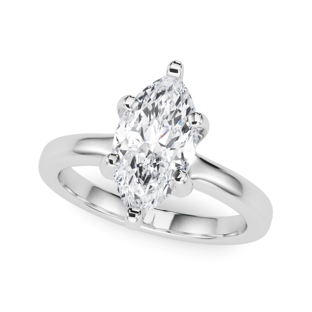 LUMEO Marquise Solitaire Diamond Engagement Ring Front View in Platinum 