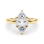 LUMEO Marquise Solitaire Diamond Engagement Ring Set in 18k Solid Yellow Gold 