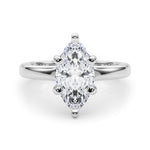 LUMEO Marquise Solitaire Diamond Engagement Ring Set in Platinum 