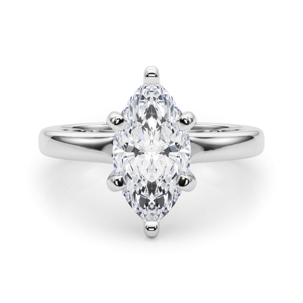 LUMEO Marquise Solitaire Diamond Engagement Ring Set in Platinum 