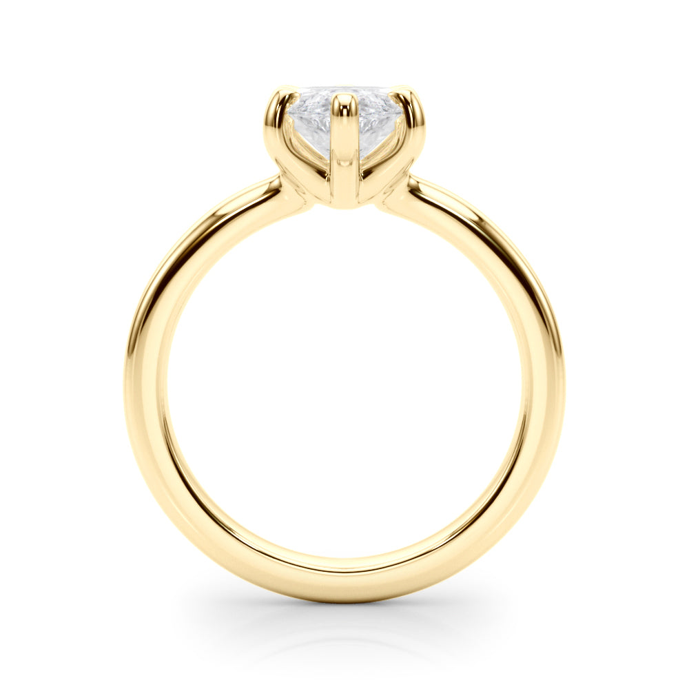 LUMEO Marquise Solitaire Diamond Engagement Ring Side View in 18k Solid Yellow Gold 