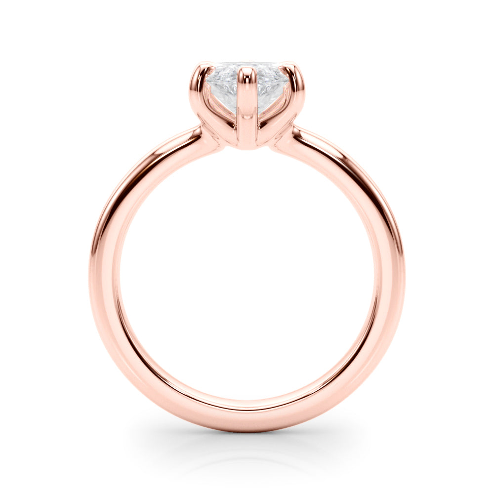 LUMEO Marquise Solitaire Diamond Engagement Ring Side View in 18k Solid Rose Gold 