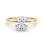 LUMEO Round Hidden Halo Diamond Engagement Ring Set in 18k Solid Yellow Gold 