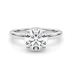 LUMEO Round Hidden Halo Diamond Engagement Ring Set in Platinum 