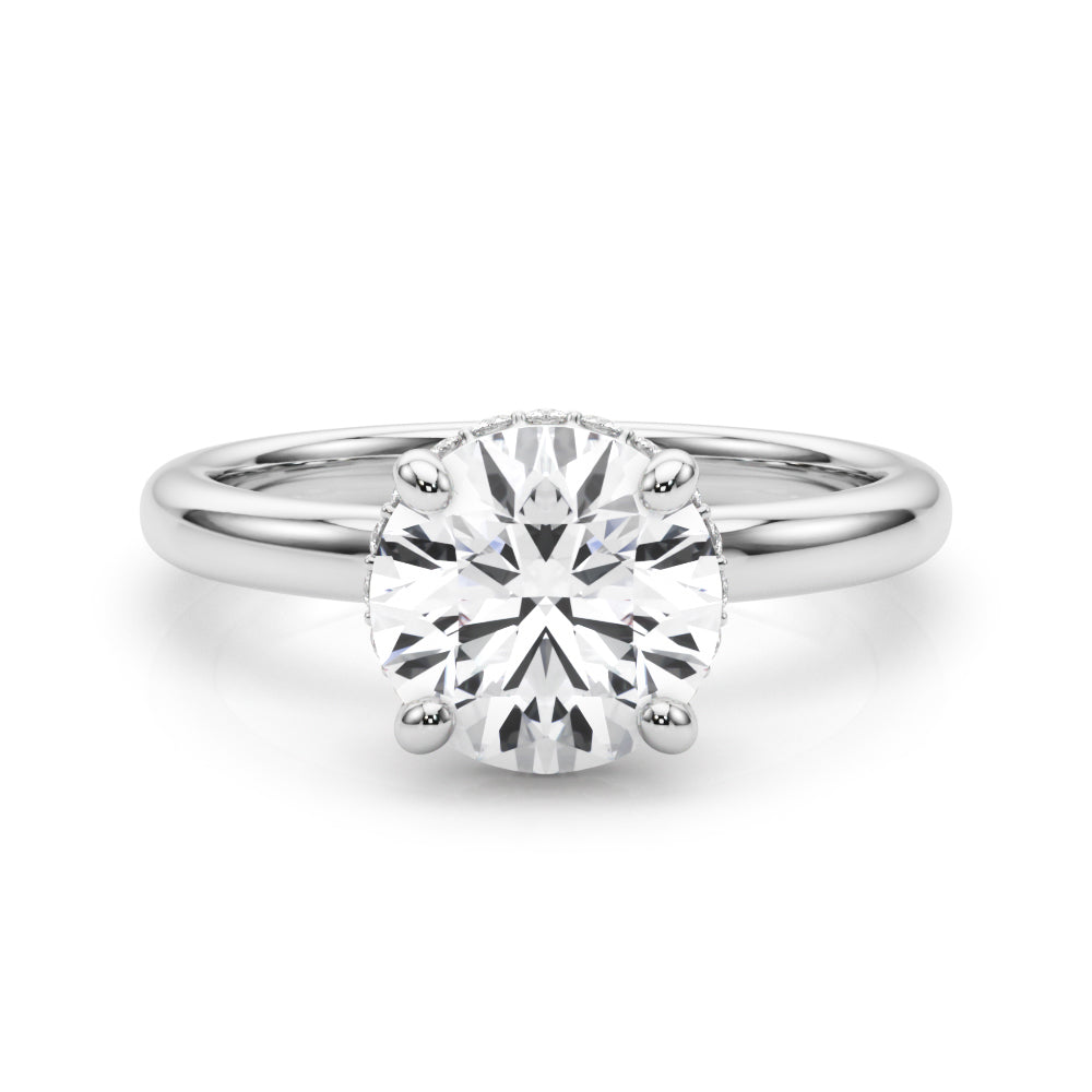 LUMEO Round Hidden Halo Diamond Engagement Ring Set in Platinum 