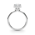 LUMEO Round Hidden Halo Diamond Engagement Ring Side View in Platinum 