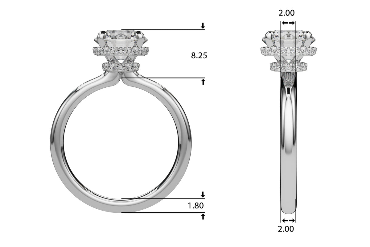 LUMEO Halle Double Hidden Halo Diamond Engagement Ring specs