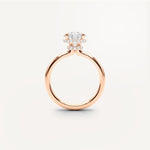 LUMEO Round Double Hidden Halo Diamond Engagement Ring Side View in 18k Solid Rose Gold 