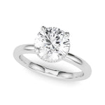 LUMEO Round Hidden Halo Diamond Engagement Ring Front View in Platinum 
