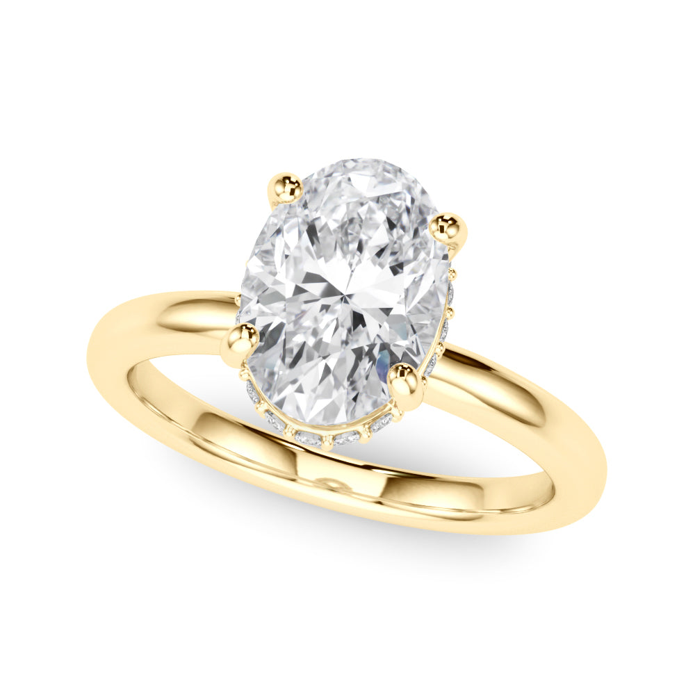 LUMEO Oval Hidden Halo Engagement Ring 