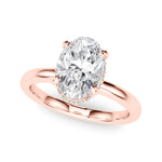 LUMEO Oval Hidden Halo Engagement Ring 