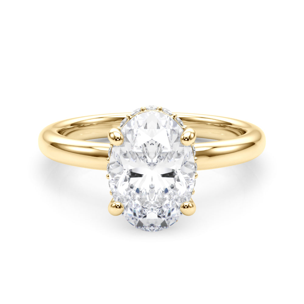 LUMEO Oval Hidden Halo Engagement Ring 