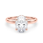 LUMEO Oval Hidden Halo Engagement Ring 
