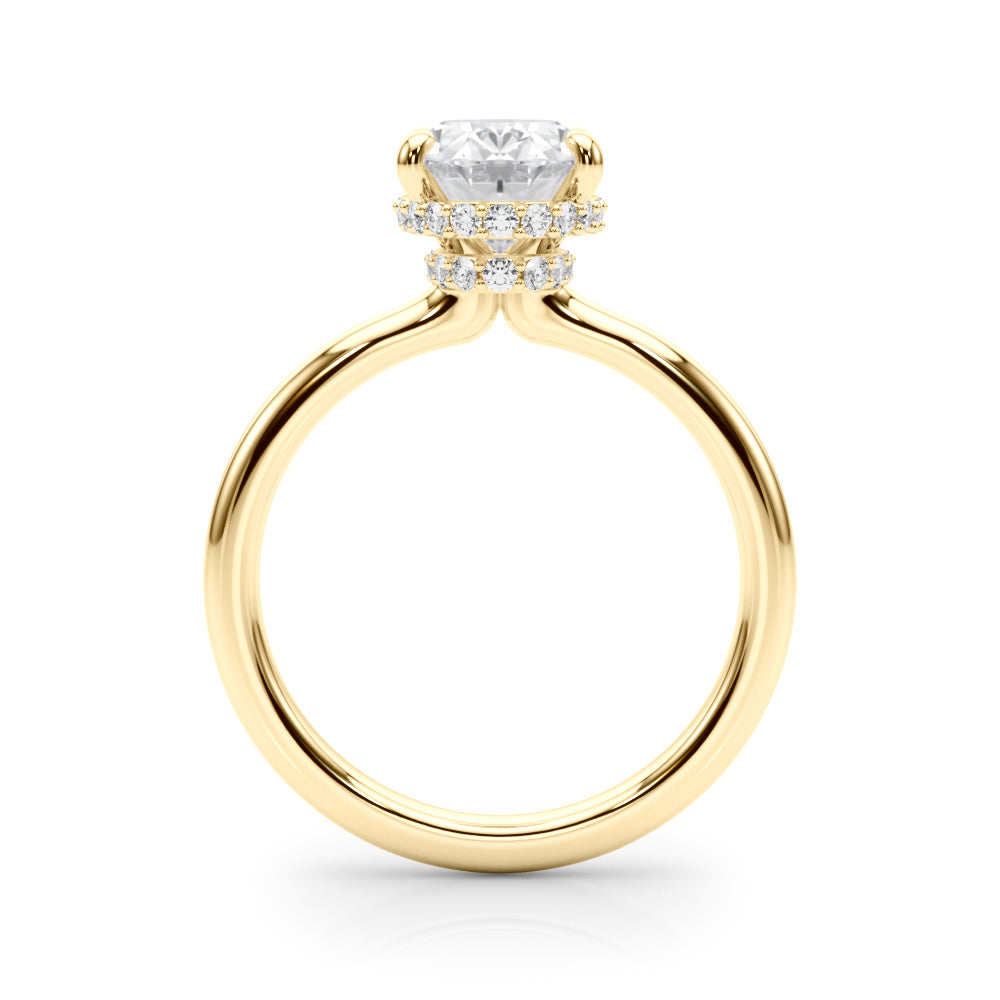 LUMEO Oval Hidden Halo Engagement Ring 