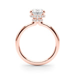 LUMEO Oval Hidden Halo Engagement Ring 