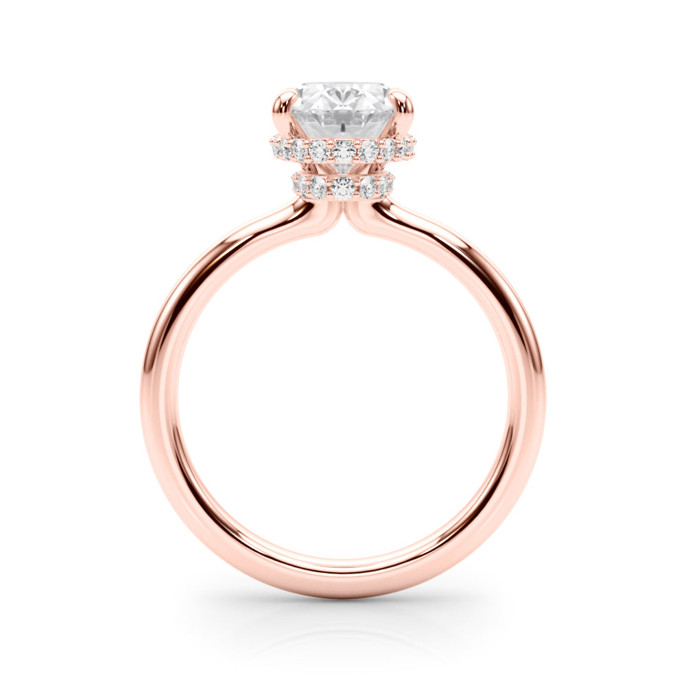 LUMEO Oval Hidden Halo Engagement Ring 