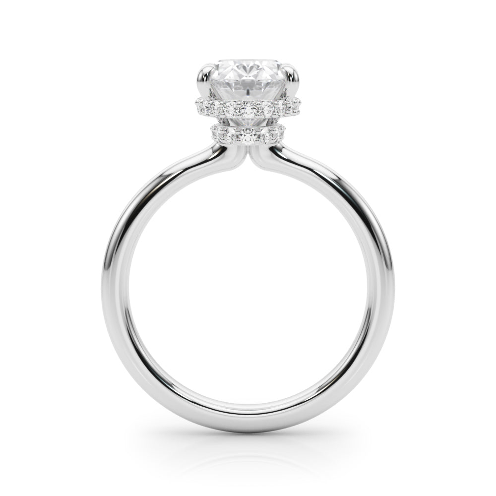 LUMEO Oval Hidden Halo Engagement Ring 