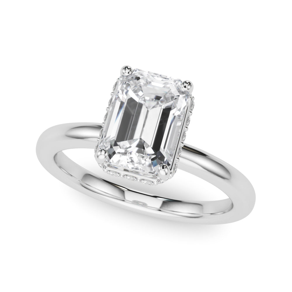 LUMEO Emerald Hidden Halo Engagement Ring 