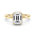LUMEO Emerald Hidden Halo Engagement Ring 
