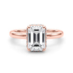 LUMEO Emerald Hidden Halo Engagement Ring 