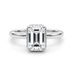 LUMEO Emerald Hidden Halo Engagement Ring 