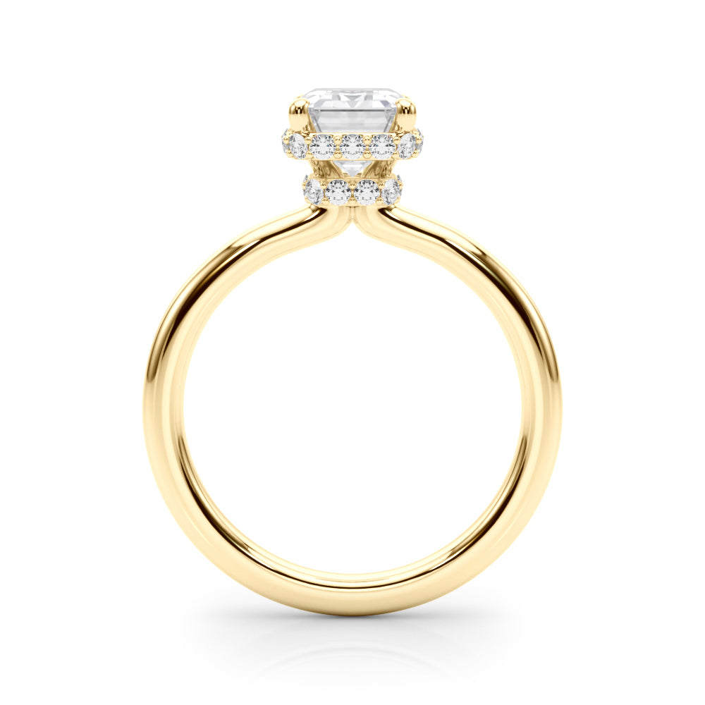 LUMEO Emerald Hidden Halo Engagement Ring 