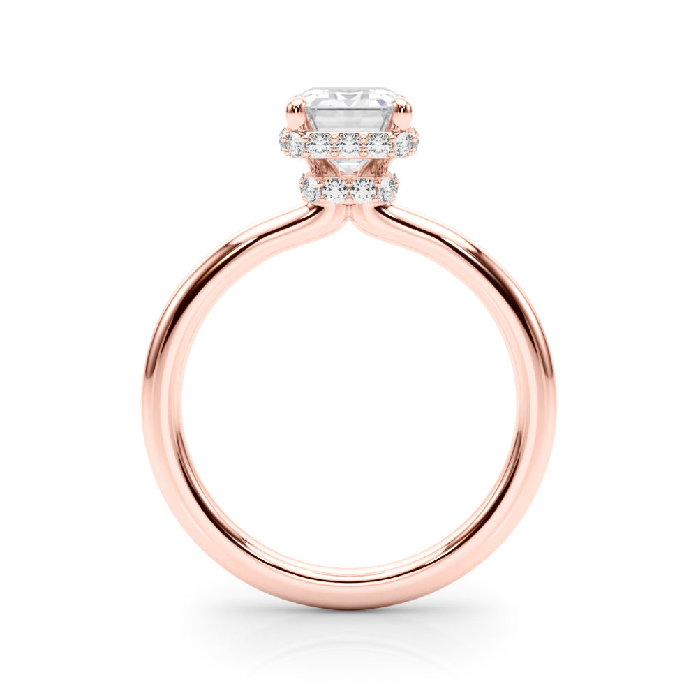 LUMEO Emerald Hidden Halo Engagement Ring 