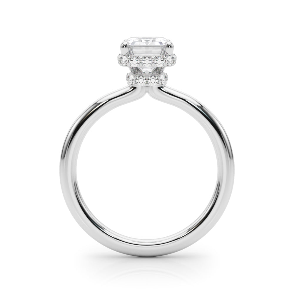 LUMEO Emerald Hidden Halo Engagement Ring 