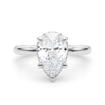LUMEO Pear Hidden Halo Diamond Engagement Ring Set in Platinum 