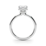 LUMEO Pear Hidden Halo Diamond Engagement Ring Side View in Platinum 
