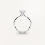LUMEO Pear Double Hidden Halo Diamond Engagement Ring Side View in Platinum or 18k Solid White Gold 