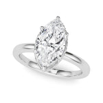 LUMEO Marquise Hidden Halo Diamond Engagement Ring Front View in Platinum 