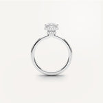 LUMEO Marquise Double Hidden Halo Diamond Engagement Ring Side View in Platinum or 18k Solid White Gold 