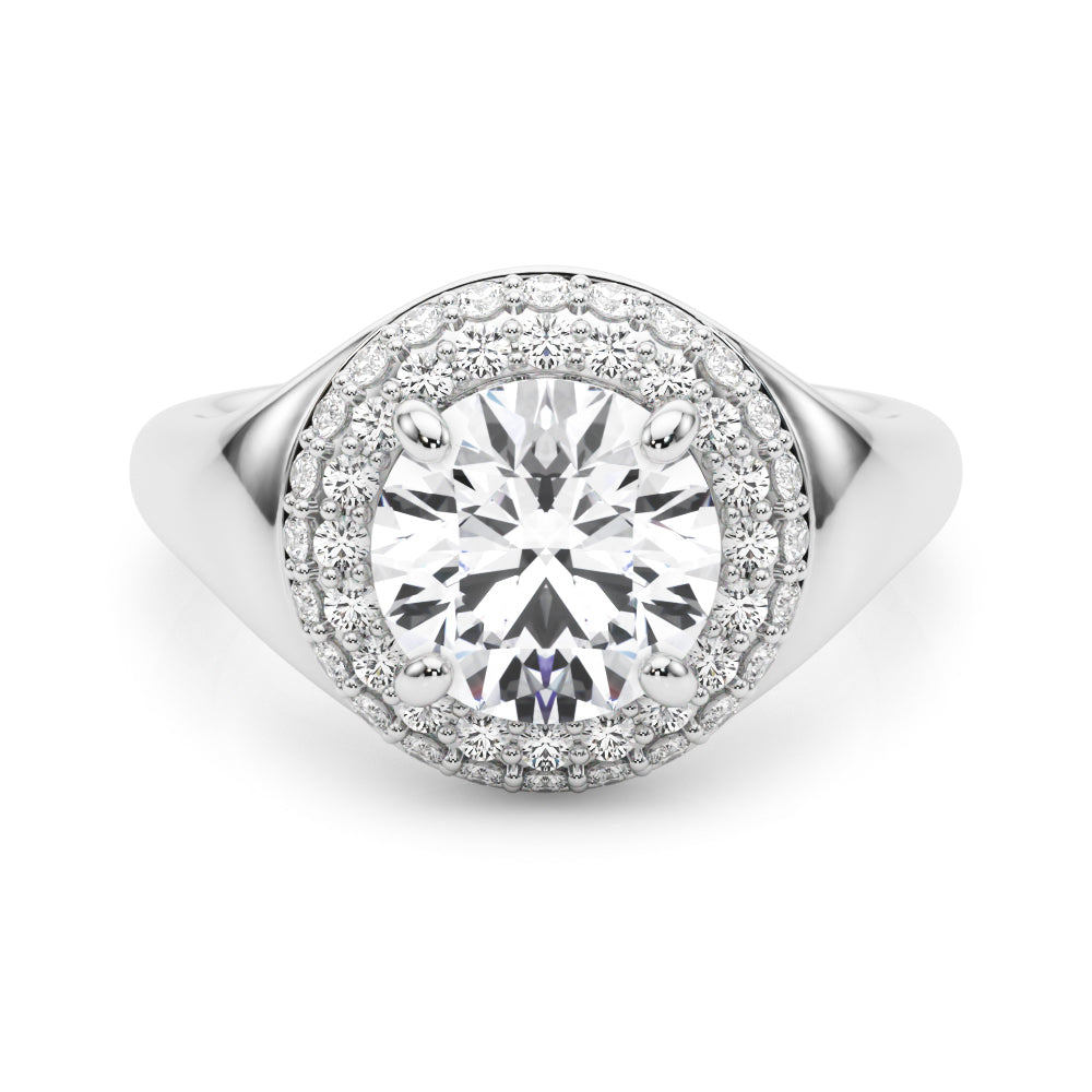 LUMEO Pear Hidden Halo Diamond Engagement Ring Set in Platinum 