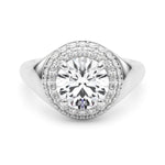 LUMEO Pear Hidden Halo Diamond Engagement Ring Set in Platinum 