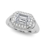 LUMEO Princess Hidden Halo Diamond Engagement Ring Front View in Platinum 
