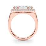 LUMEO Marquise Hidden Halo Diamond Engagement Ring Side View in 18k Solid Rose Gold 