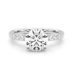 LUMEO Round Hidden Halo Diamond Engagement Ring Set in Platinum 