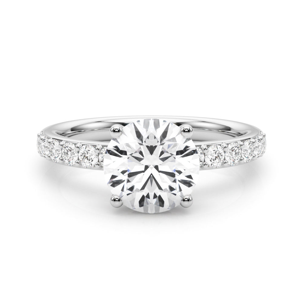 LUMEO Round Hidden Halo Diamond Engagement Ring Set in Platinum 