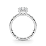 LUMEO Round Hidden Halo Diamond Engagement Ring Side View in Platinum 