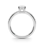 LUMEO Oval Hidden Halo Diamond Engagement Ring Side View in Platinum 