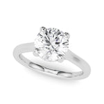 LUMEO Round Hidden Halo Diamond Engagement Ring Front View in Platinum 
