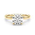 LUMEO Round Hidden Halo Diamond Engagement Ring Set in 18k Solid Yellow Gold 