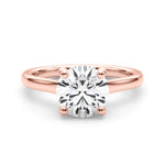 LUMEO Round Hidden Halo Diamond Engagement Ring Set in 18k Solid Rose Gold 