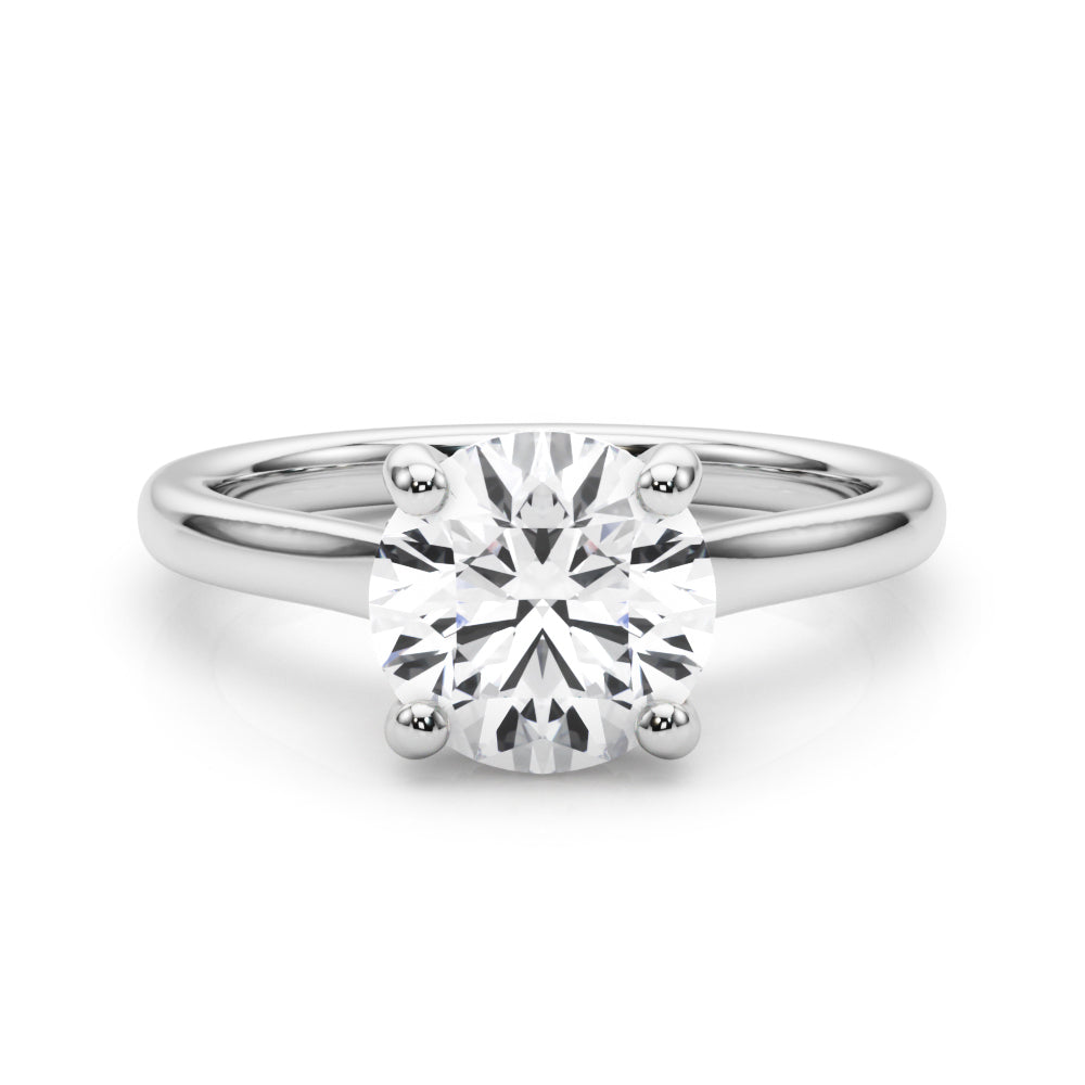 LUMEO Round Hidden Halo Diamond Engagement Ring Set in Platinum 