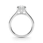 LUMEO Round Hidden Halo Diamond Engagement Ring Side View in Platinum 
