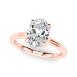 LUMEO Oval Hidden Halo Diamond Engagement Ring Front View in 18k Solid Rose Gold 