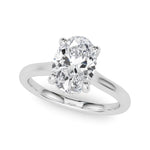 LUMEO Oval Hidden Halo Diamond Engagement Ring Front View in Platinum 